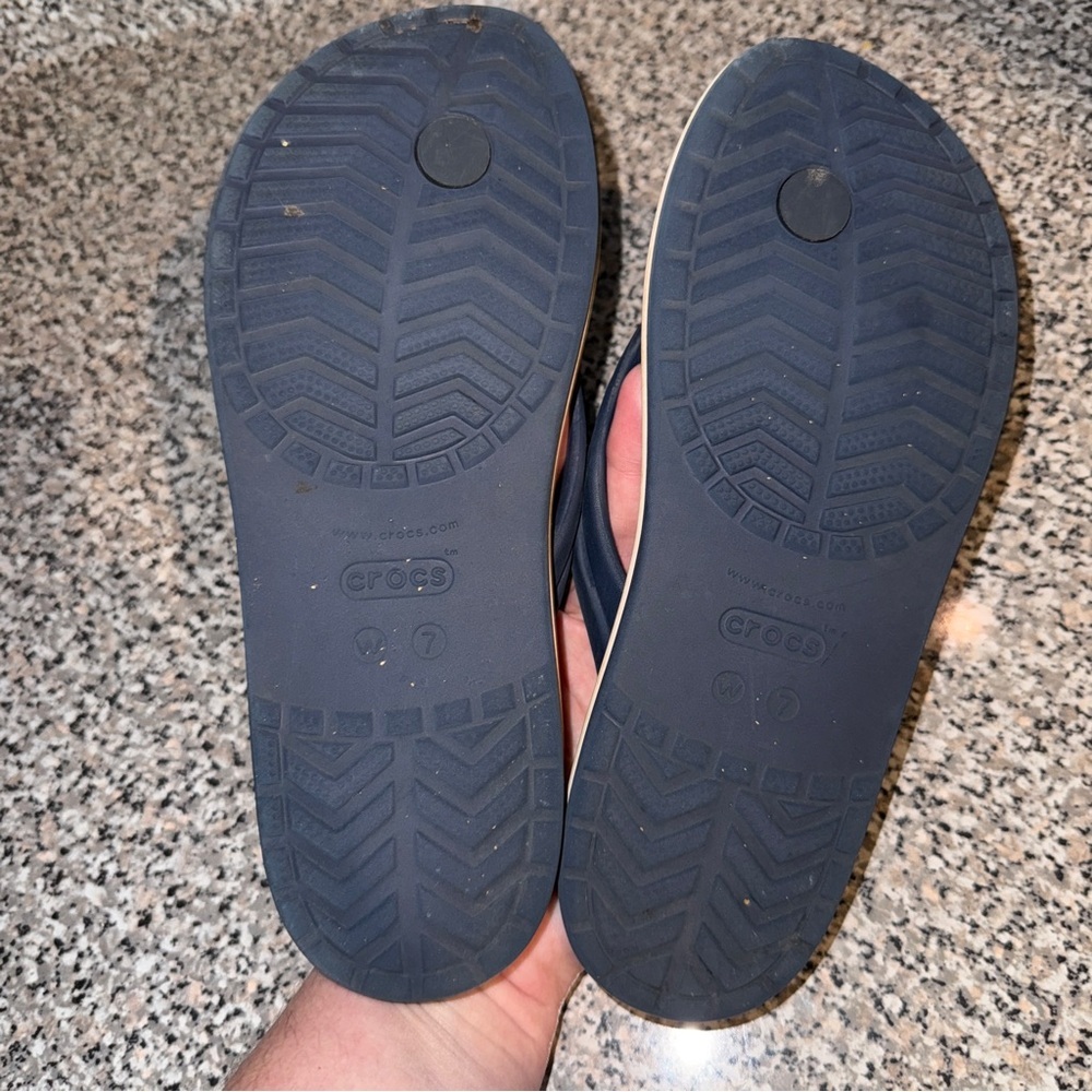 CROCS Blue Sandals with Y-Shaped Strap and Minimalist Design - Picture 5 of 5